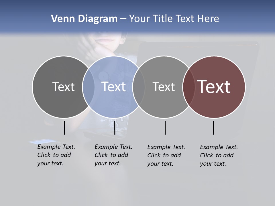 Funny Smiling Boy Spending Time With Notebook PowerPoint Template