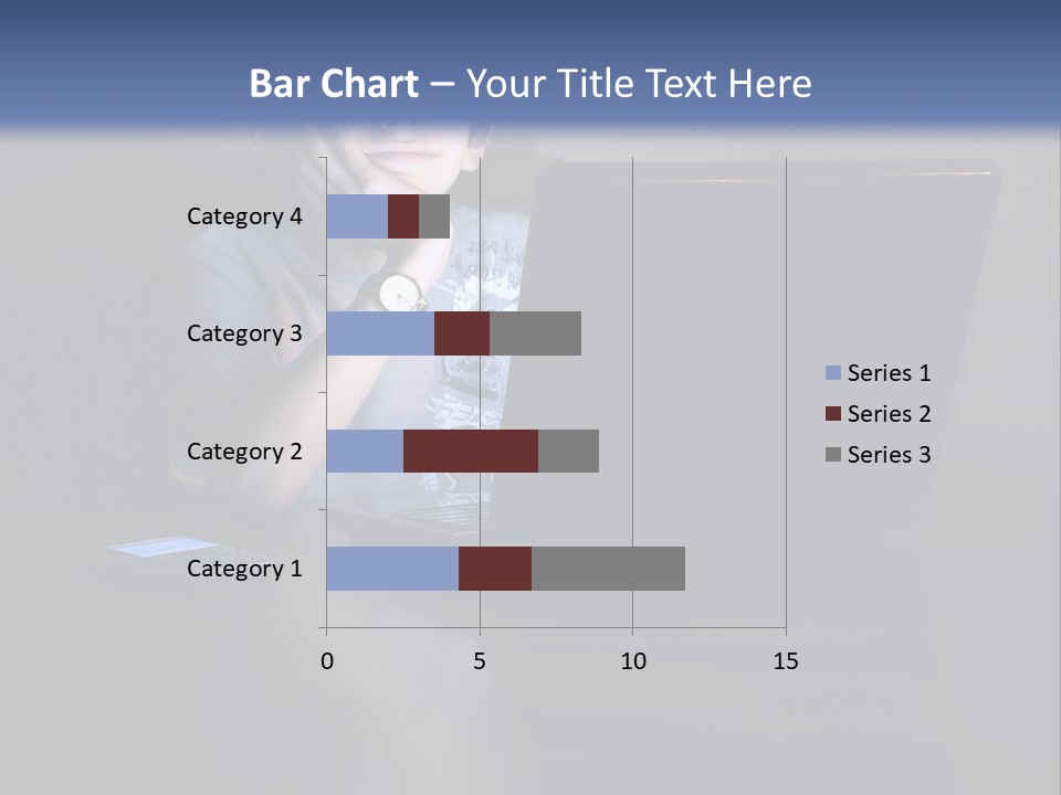 Funny Smiling Boy Spending Time With Notebook PowerPoint Template