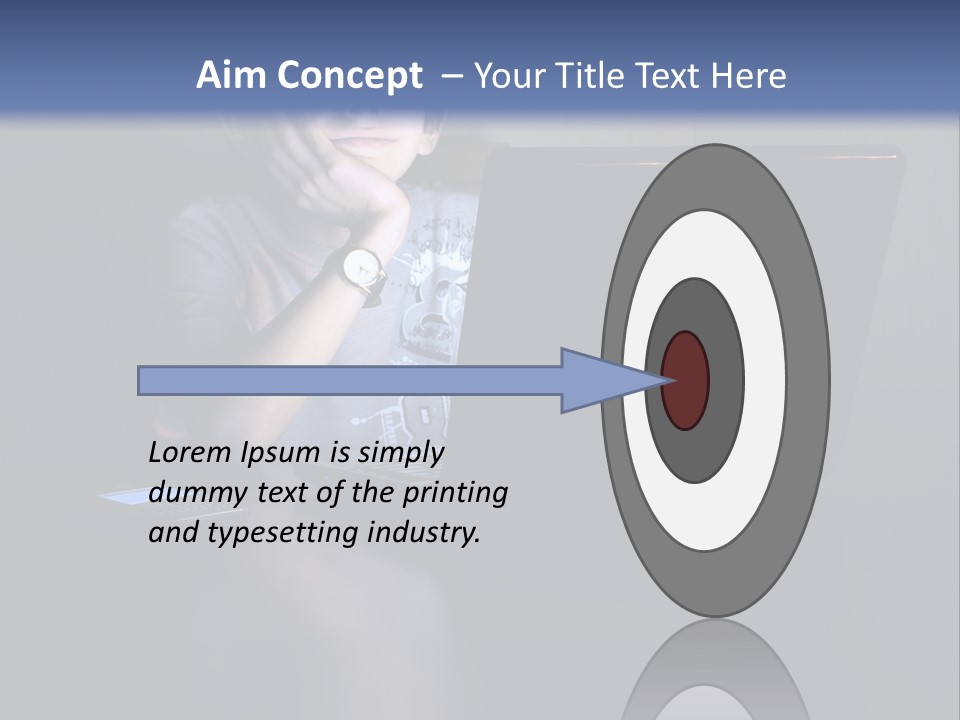 Funny Smiling Boy Spending Time With Notebook PowerPoint Template