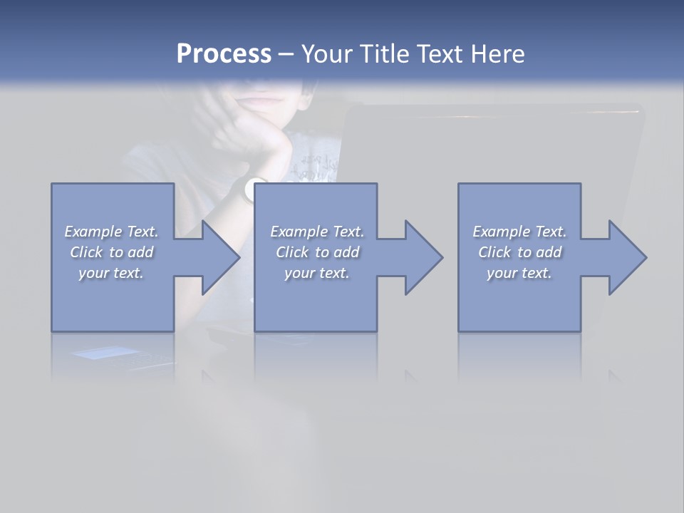 Funny Smiling Boy Spending Time With Notebook PowerPoint Template