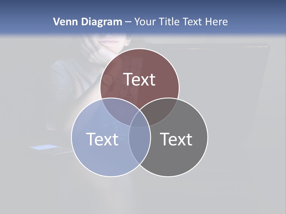 Funny Smiling Boy Spending Time With Notebook PowerPoint Template