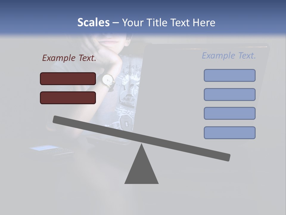 Funny Smiling Boy Spending Time With Notebook PowerPoint Template