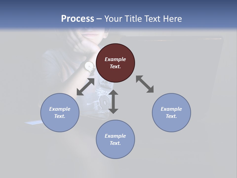 Funny Smiling Boy Spending Time With Notebook PowerPoint Template