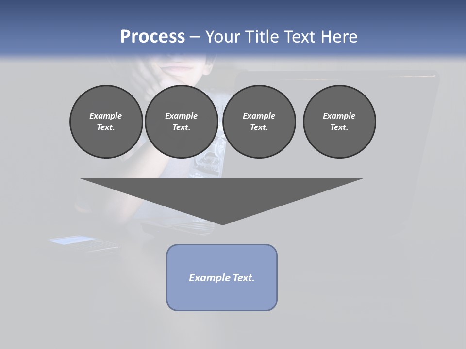 Funny Smiling Boy Spending Time With Notebook PowerPoint Template