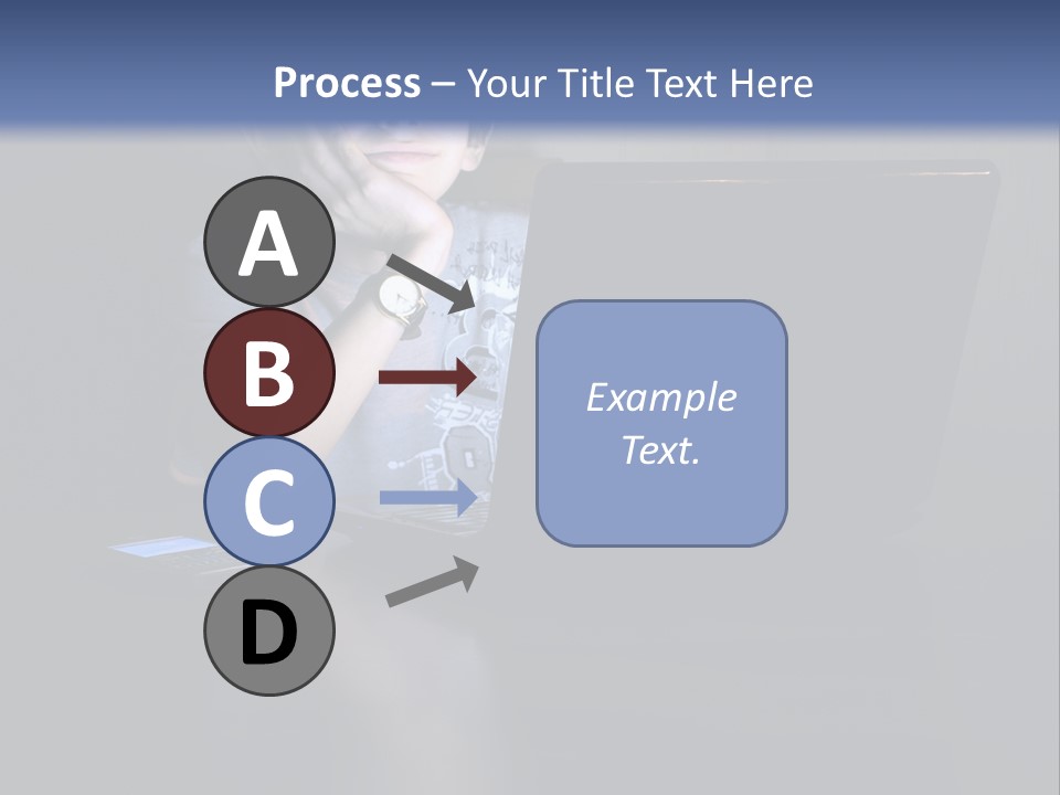 Funny Smiling Boy Spending Time With Notebook PowerPoint Template