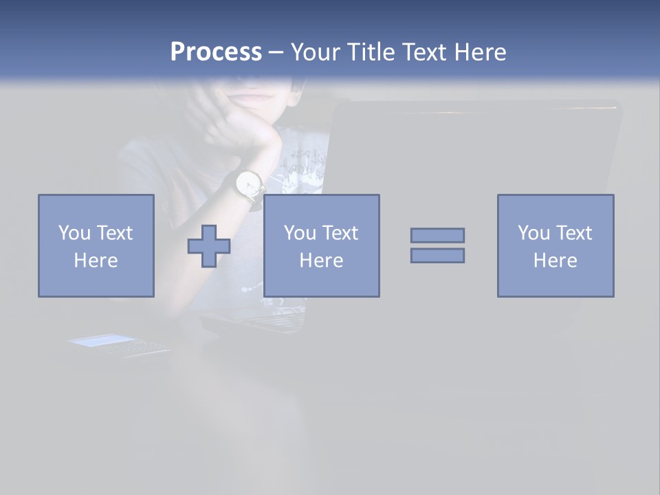 Funny Smiling Boy Spending Time With Notebook PowerPoint Template