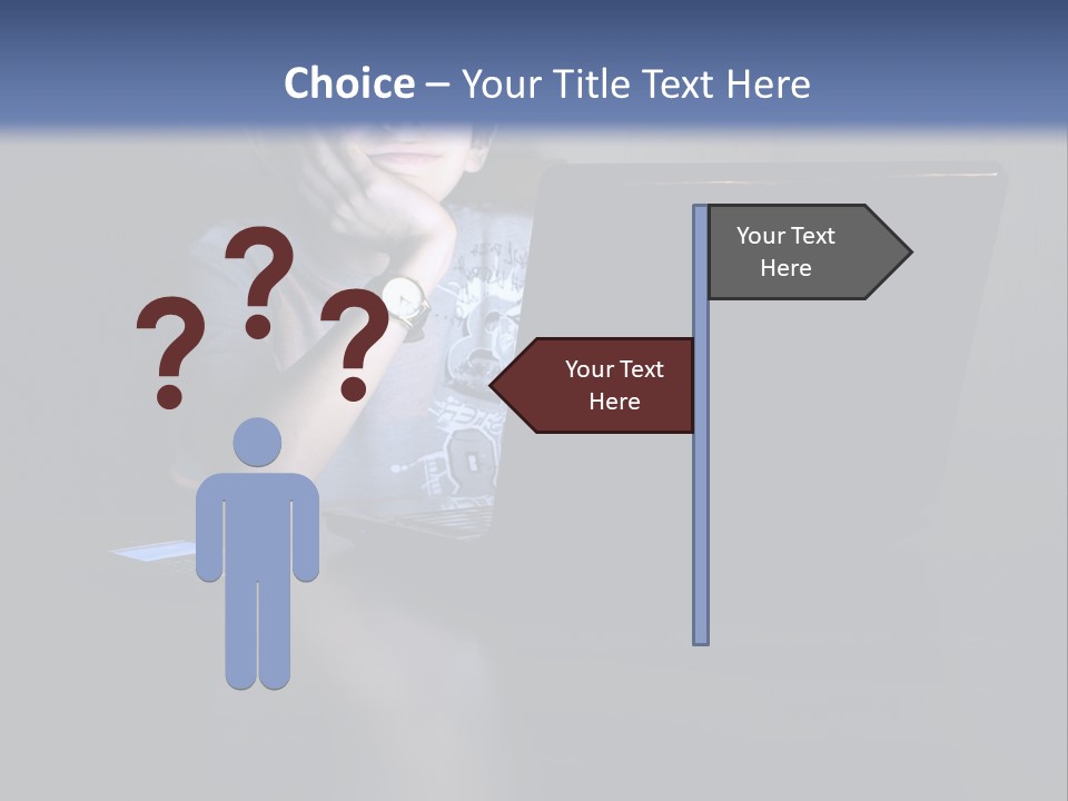 Funny Smiling Boy Spending Time With Notebook PowerPoint Template