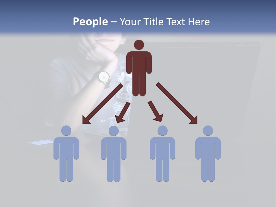 Funny Smiling Boy Spending Time With Notebook PowerPoint Template