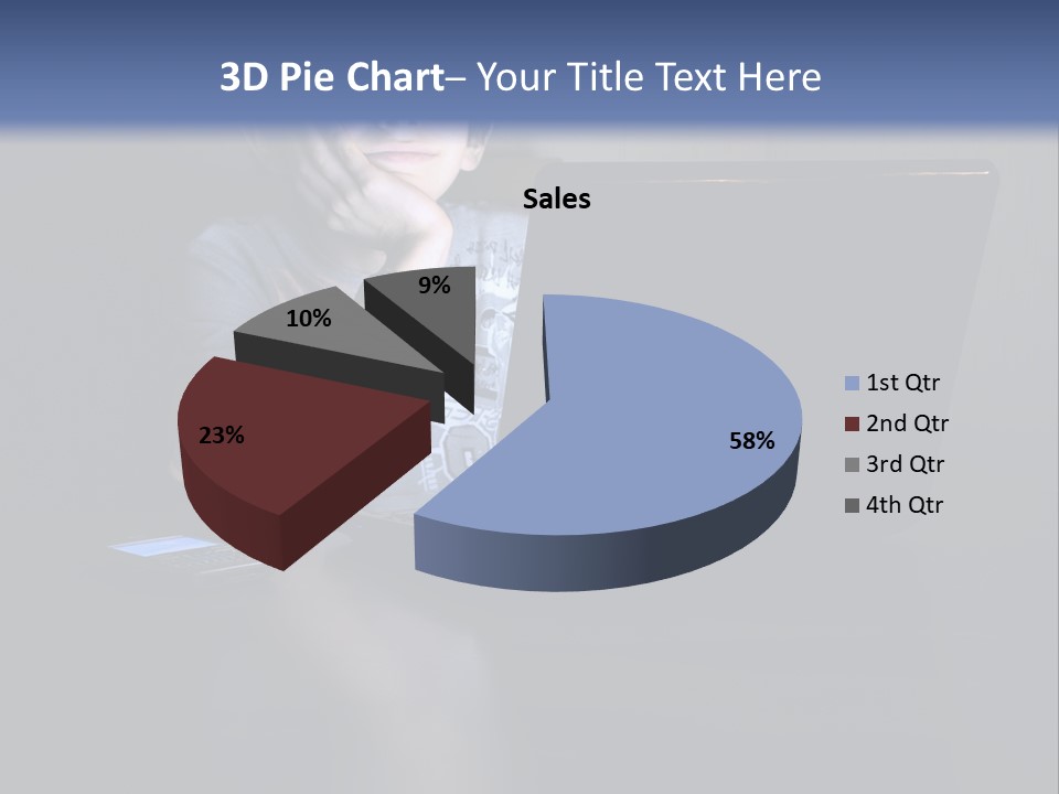 Funny Smiling Boy Spending Time With Notebook PowerPoint Template