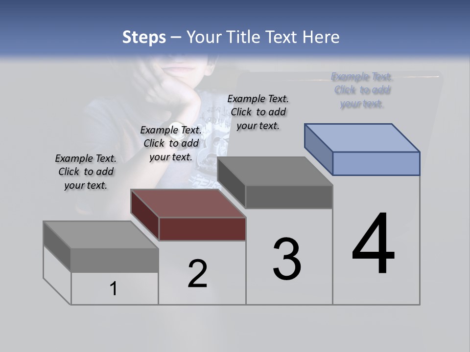 Funny Smiling Boy Spending Time With Notebook PowerPoint Template