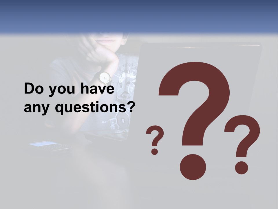 Funny Smiling Boy Spending Time With Notebook PowerPoint Template