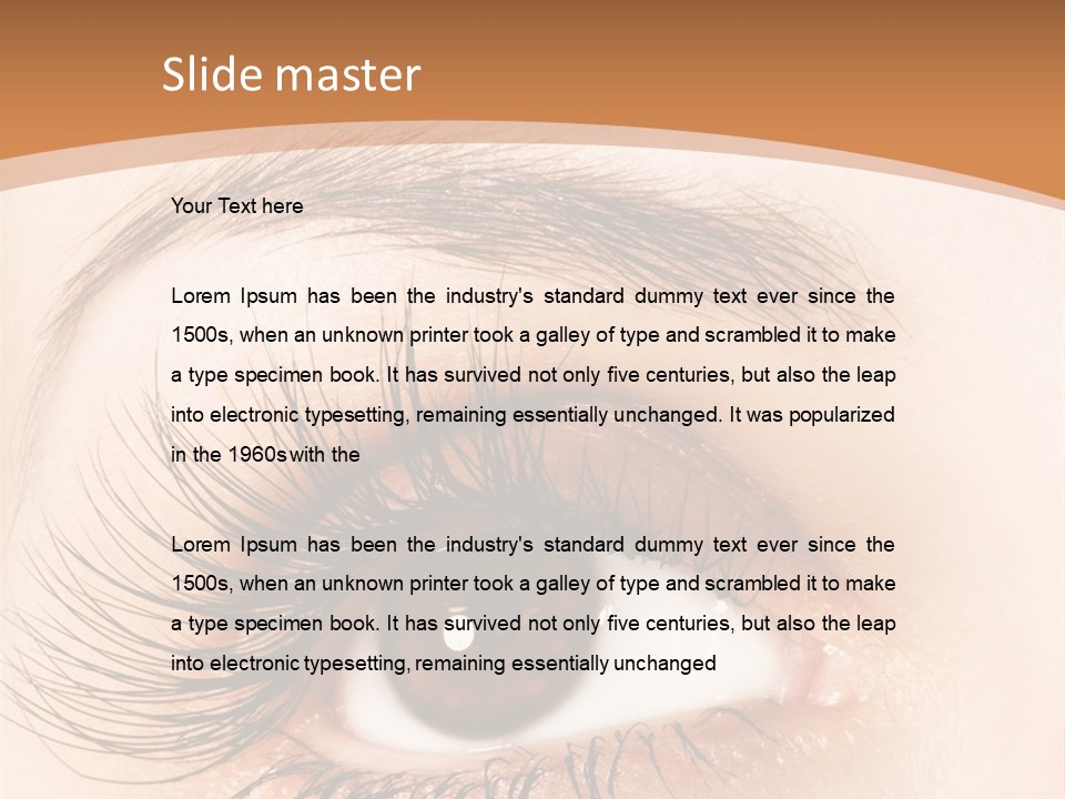 Woman Eye With Extremely Long Eyelashes PowerPoint Template