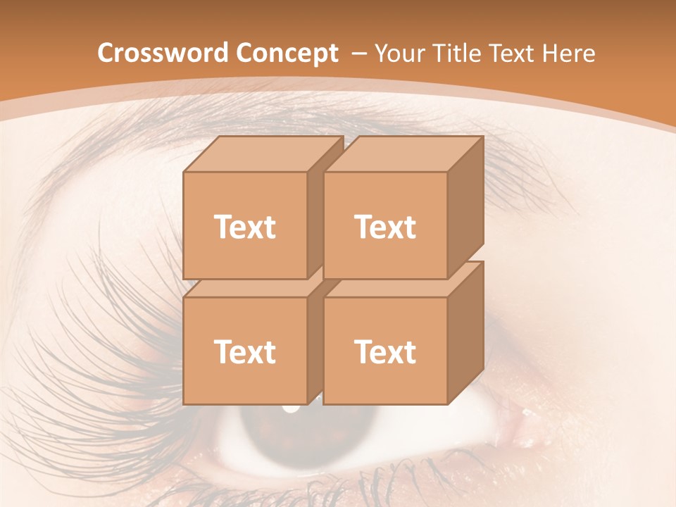 Woman Eye With Extremely Long Eyelashes PowerPoint Template