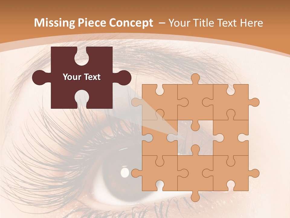 Woman Eye With Extremely Long Eyelashes PowerPoint Template