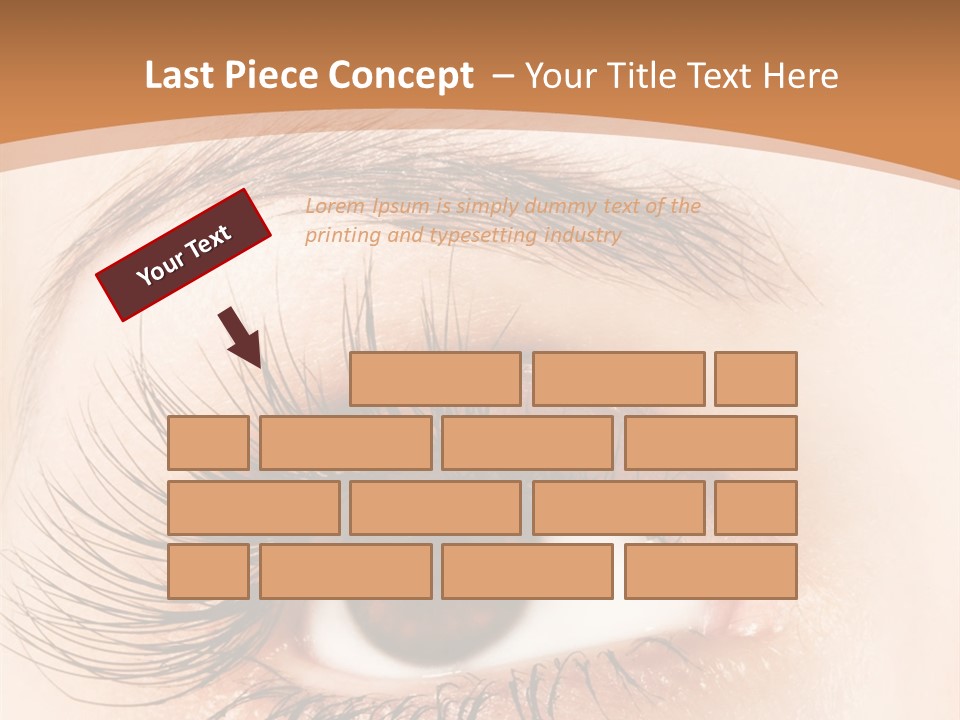 Woman Eye With Extremely Long Eyelashes PowerPoint Template
