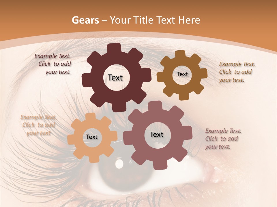 Woman Eye With Extremely Long Eyelashes PowerPoint Template