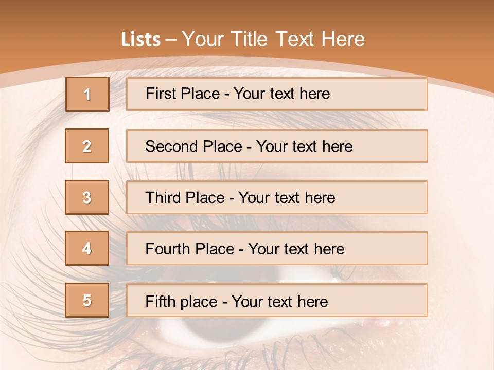 Woman Eye With Extremely Long Eyelashes PowerPoint Template