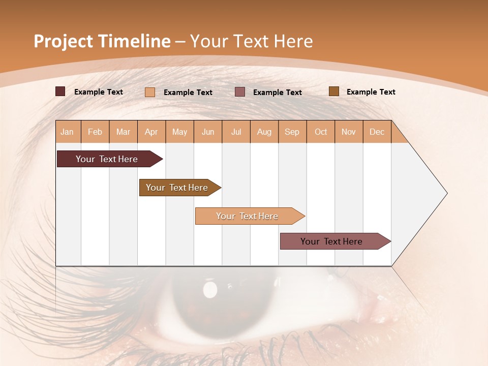 Woman Eye With Extremely Long Eyelashes PowerPoint Template