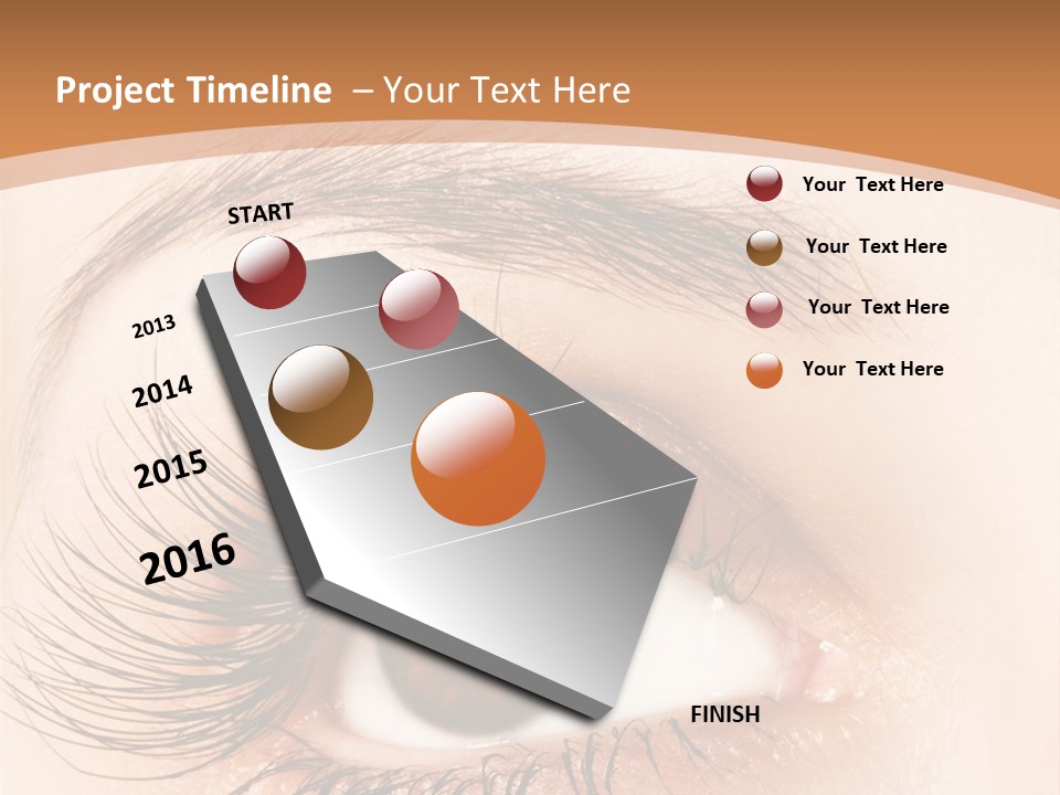 Woman Eye With Extremely Long Eyelashes PowerPoint Template