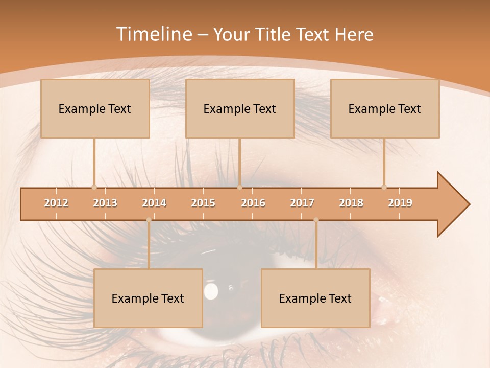 Woman Eye With Extremely Long Eyelashes PowerPoint Template