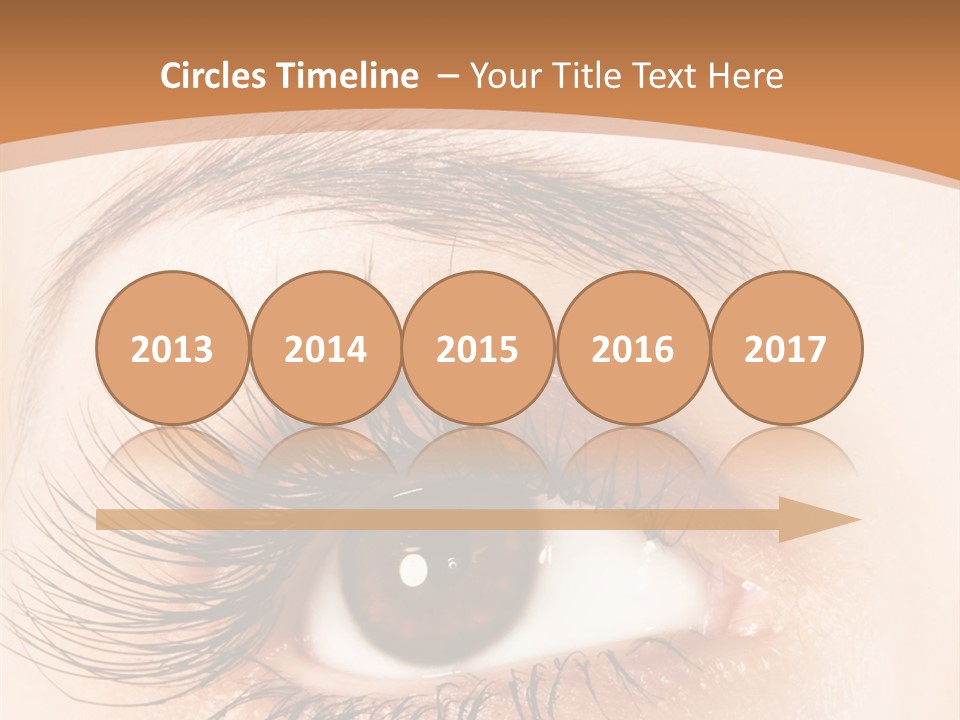 Woman Eye With Extremely Long Eyelashes PowerPoint Template