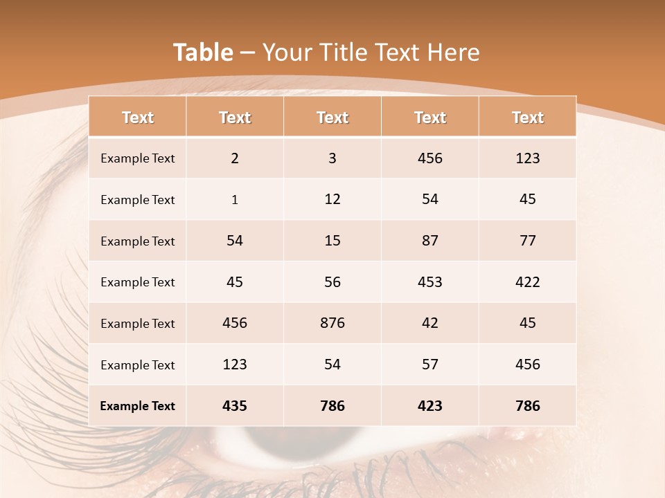 Woman Eye With Extremely Long Eyelashes PowerPoint Template