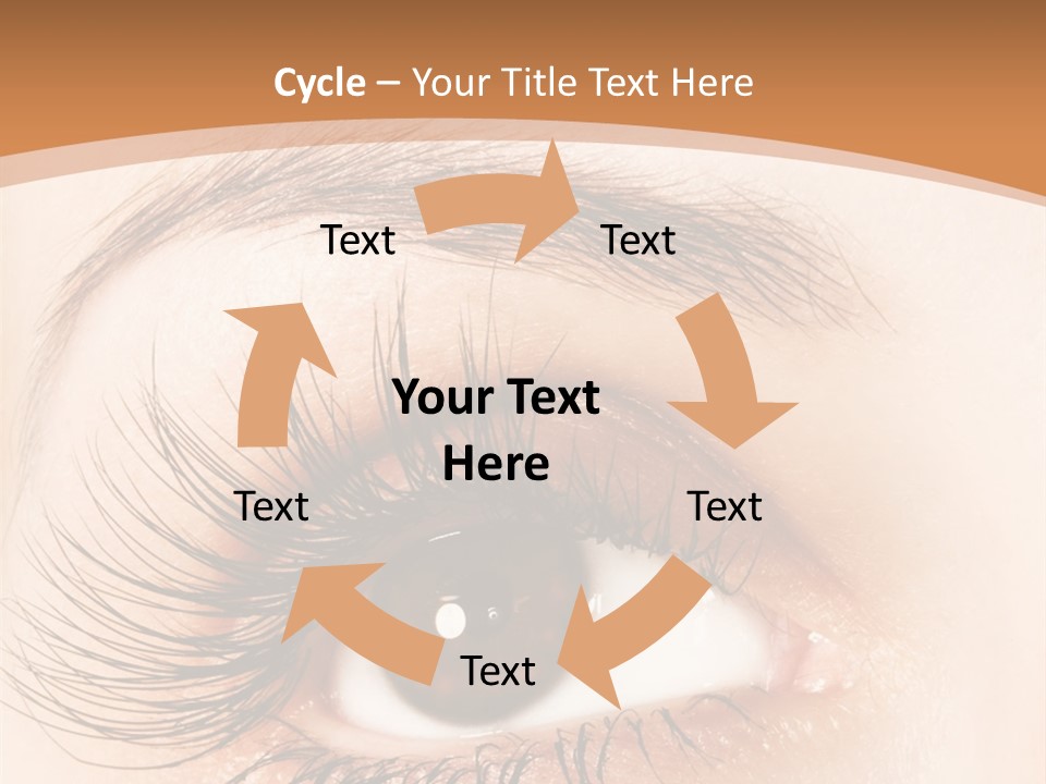 Woman Eye With Extremely Long Eyelashes PowerPoint Template