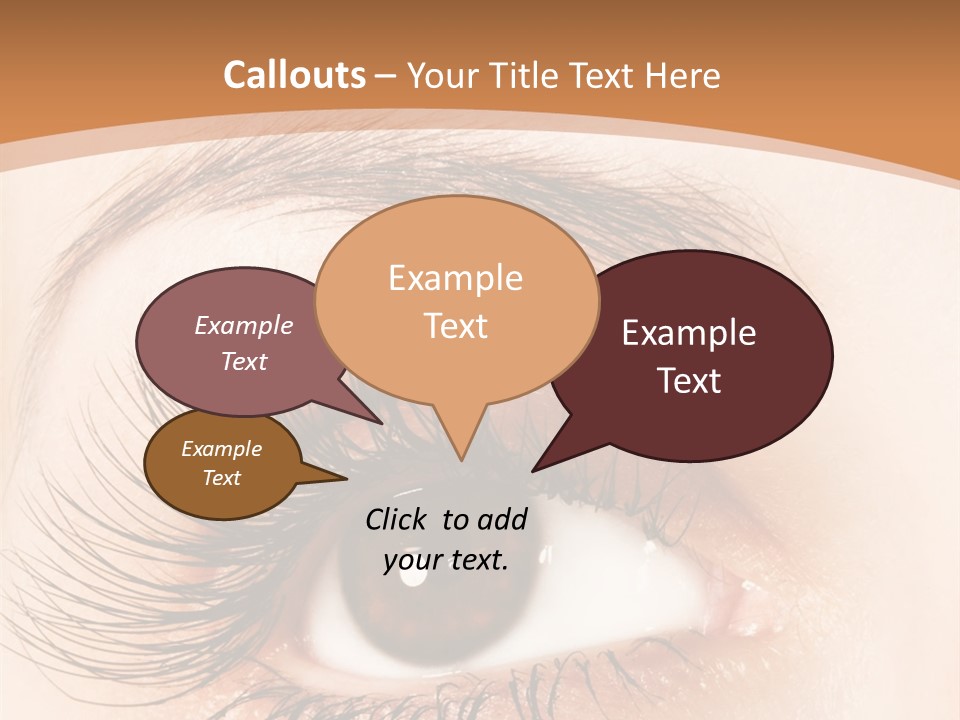 Woman Eye With Extremely Long Eyelashes PowerPoint Template