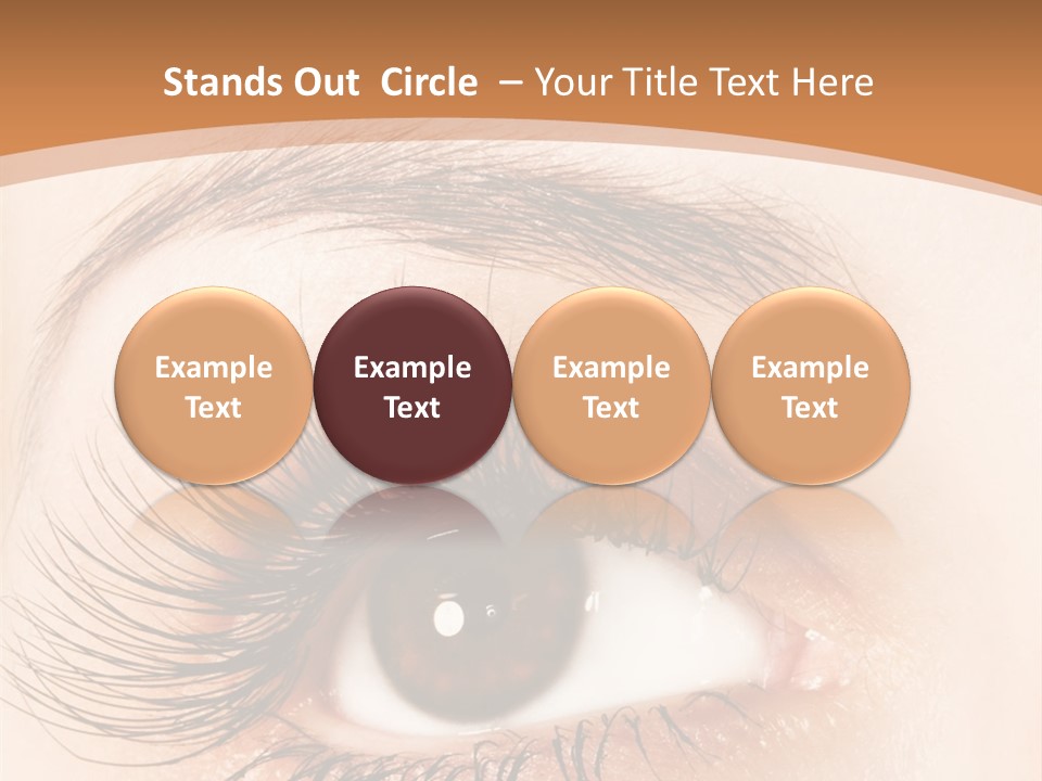 Woman Eye With Extremely Long Eyelashes PowerPoint Template