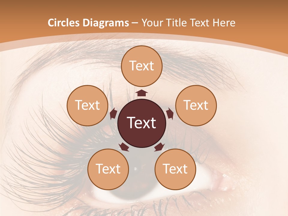 Woman Eye With Extremely Long Eyelashes PowerPoint Template