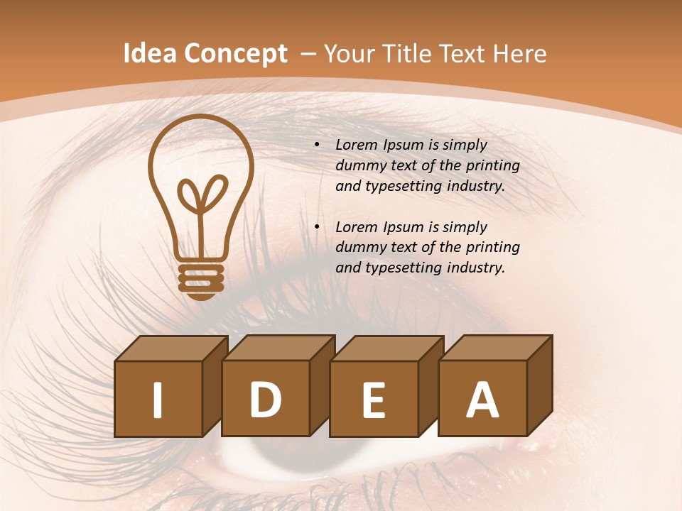 Woman Eye With Extremely Long Eyelashes PowerPoint Template