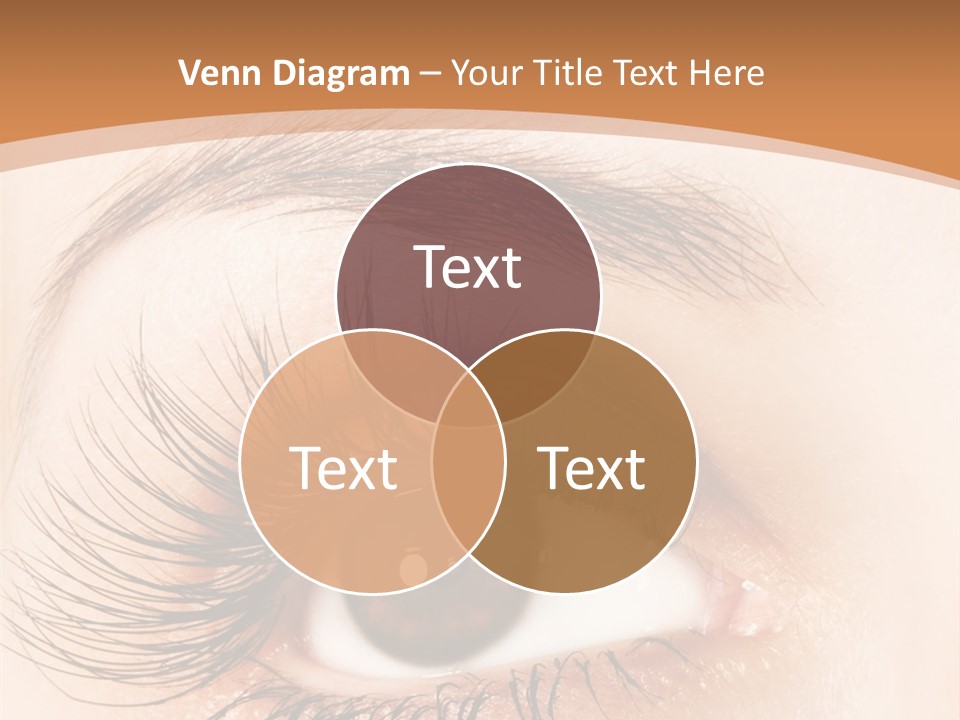 Woman Eye With Extremely Long Eyelashes PowerPoint Template
