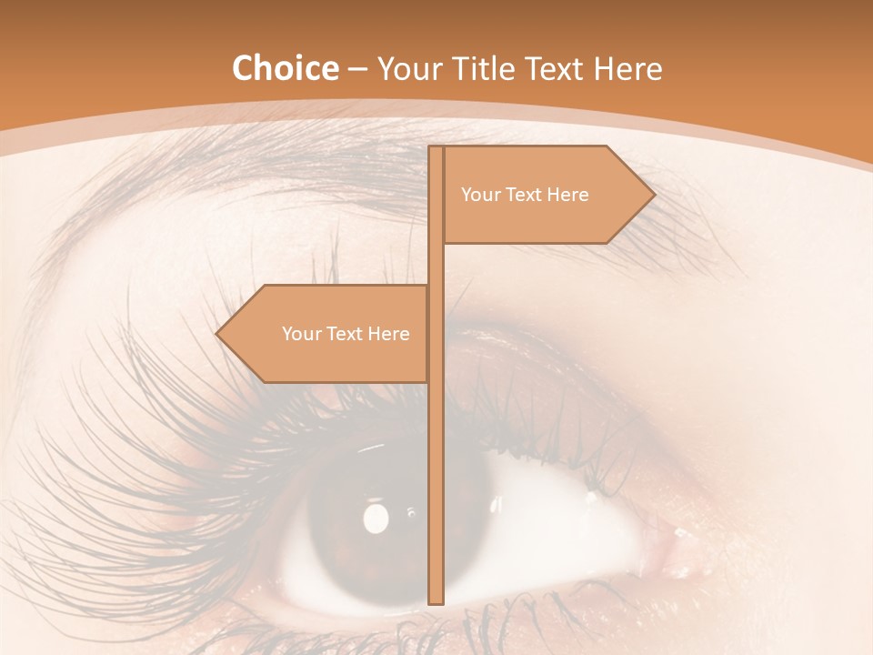 Woman Eye With Extremely Long Eyelashes PowerPoint Template