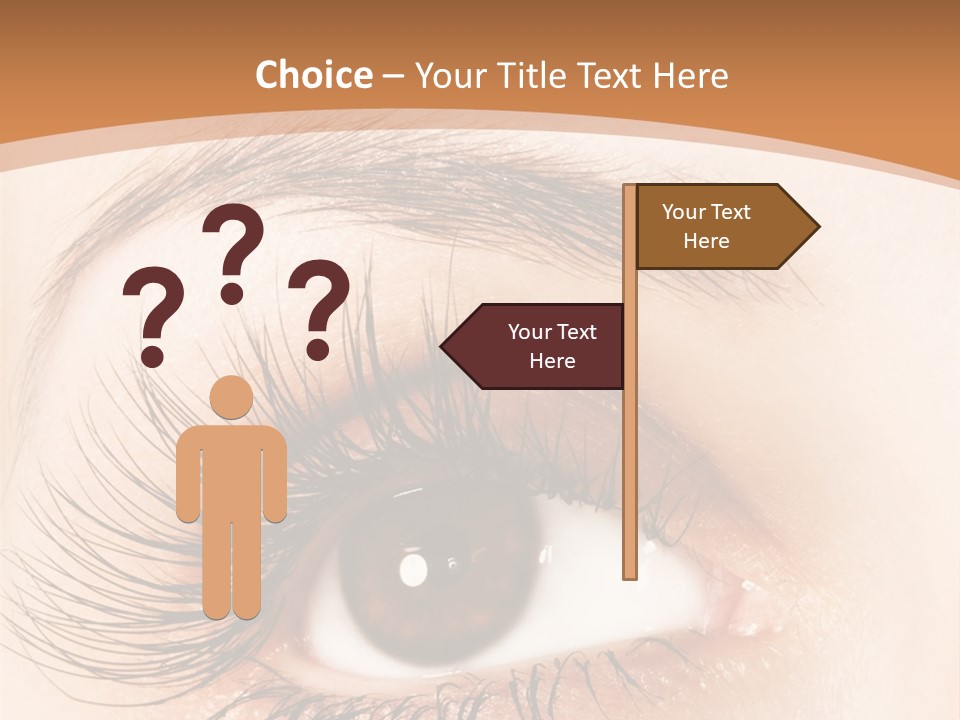 Woman Eye With Extremely Long Eyelashes PowerPoint Template