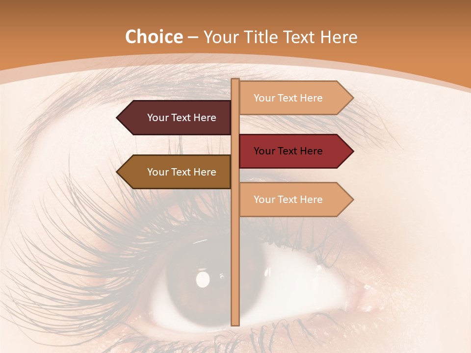 Woman Eye With Extremely Long Eyelashes PowerPoint Template