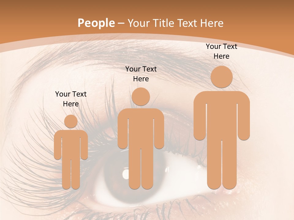 Woman Eye With Extremely Long Eyelashes PowerPoint Template