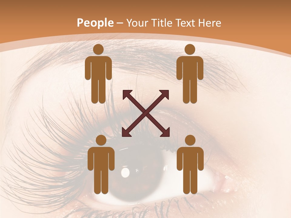 Woman Eye With Extremely Long Eyelashes PowerPoint Template