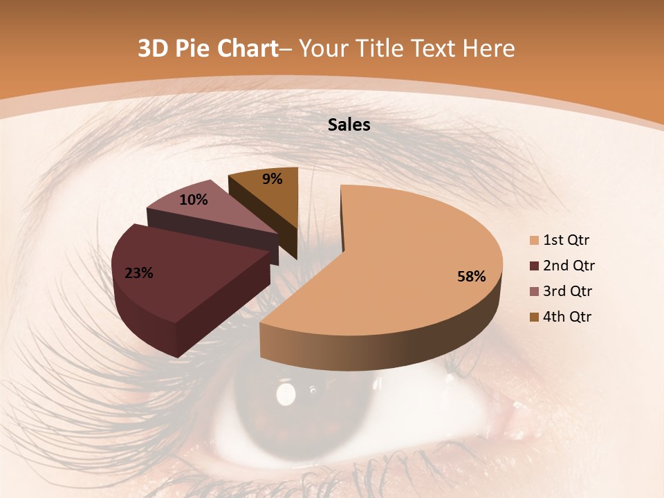 Woman Eye With Extremely Long Eyelashes PowerPoint Template