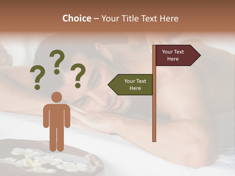 A Man Laying On A Bed With His Hand On His Face PowerPoint Template