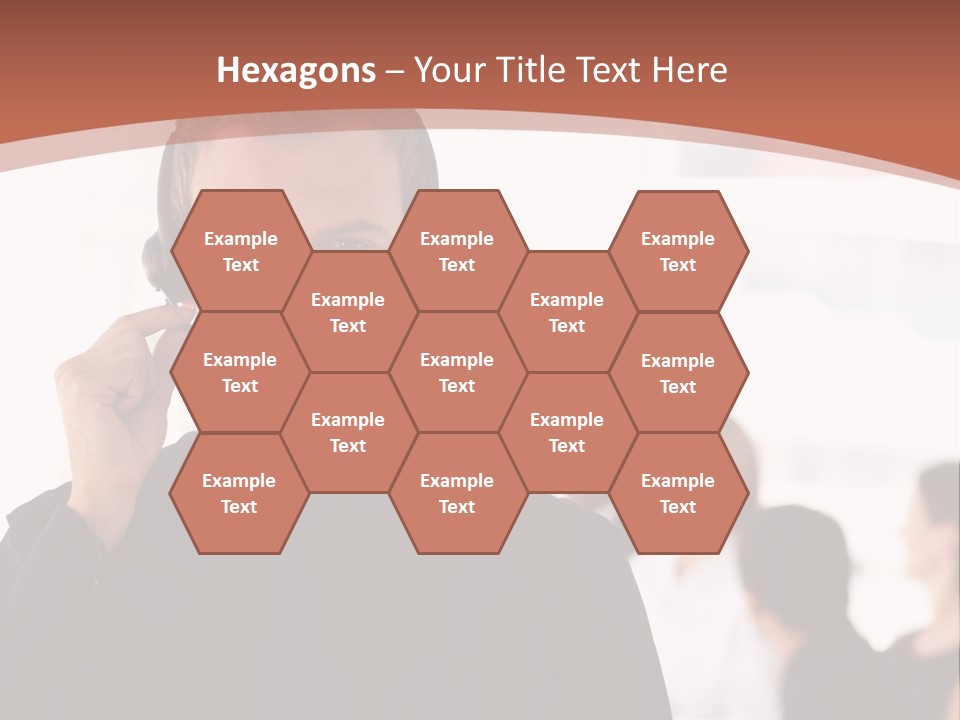 A Man Wearing A Headset With A Group Of People In The Background PowerPoint Template