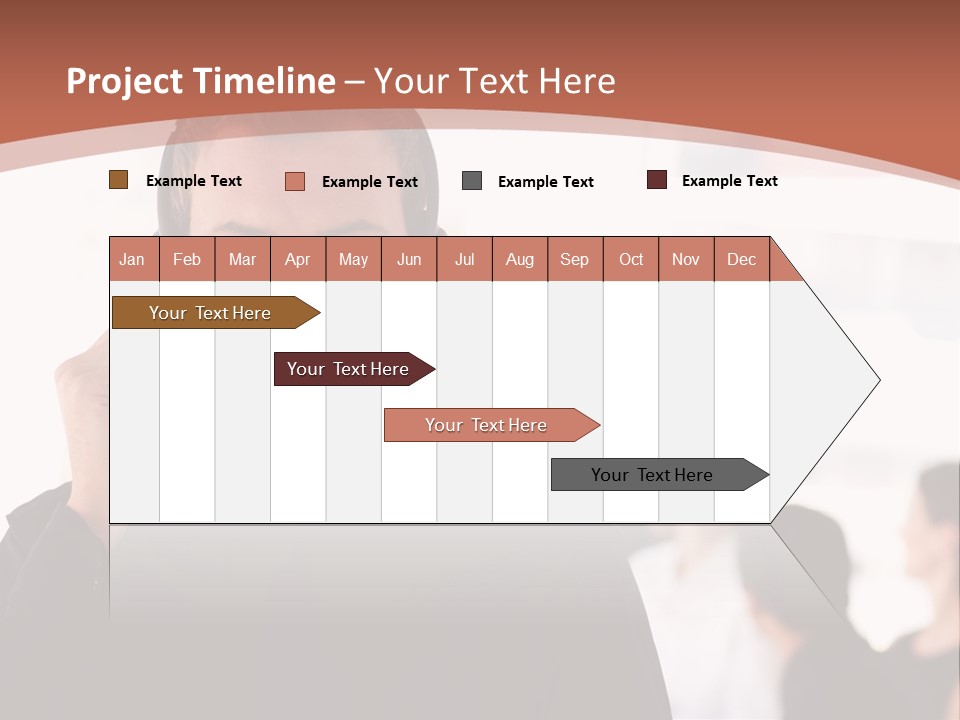 A Man Wearing A Headset With A Group Of People In The Background PowerPoint Template