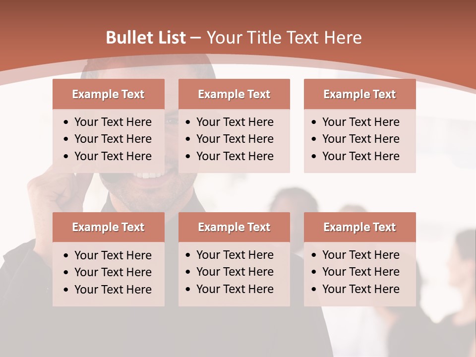 A Man Wearing A Headset With A Group Of People In The Background PowerPoint Template