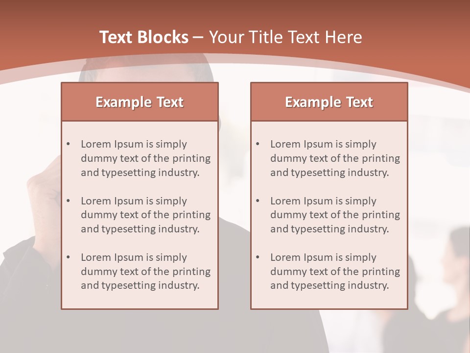 A Man Wearing A Headset With A Group Of People In The Background PowerPoint Template