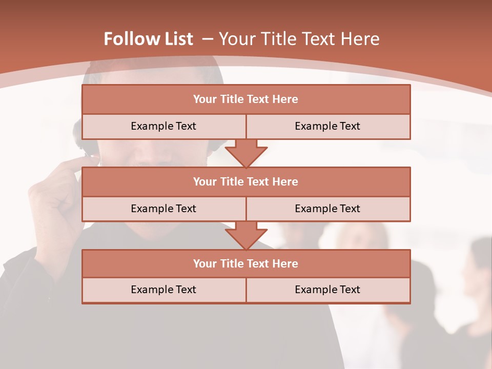 A Man Wearing A Headset With A Group Of People In The Background PowerPoint Template