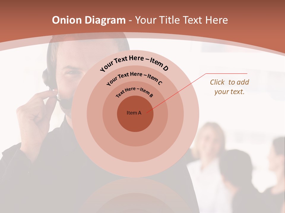 A Man Wearing A Headset With A Group Of People In The Background PowerPoint Template