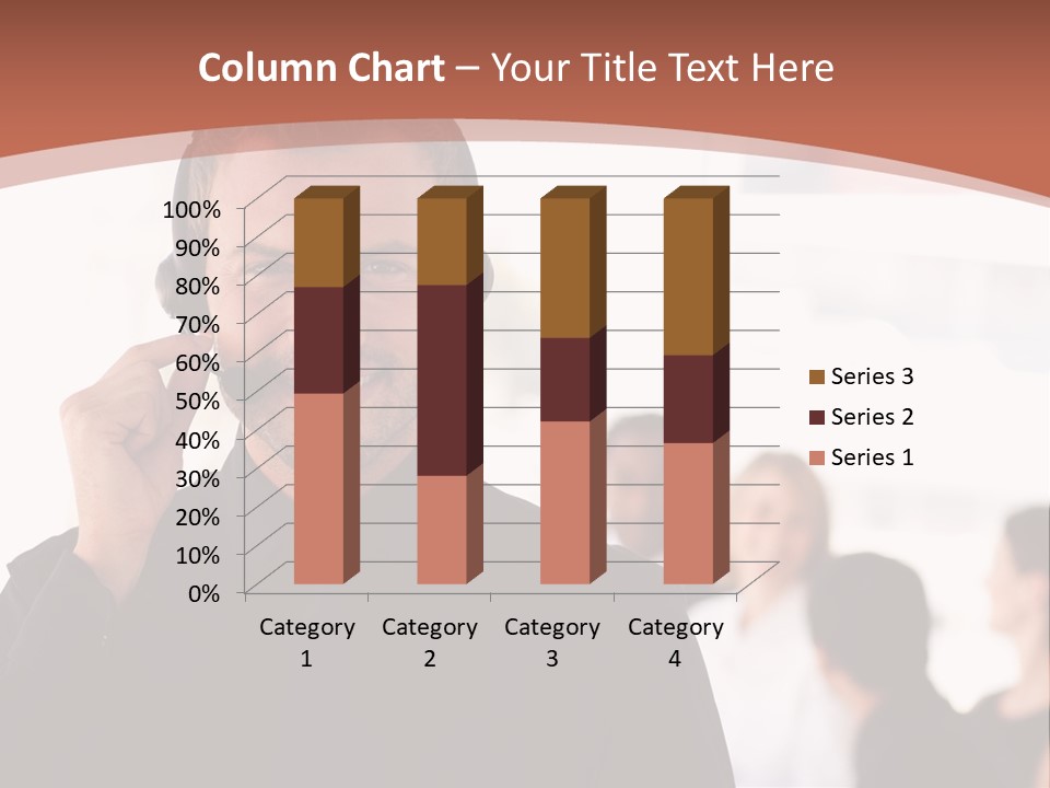 A Man Wearing A Headset With A Group Of People In The Background PowerPoint Template