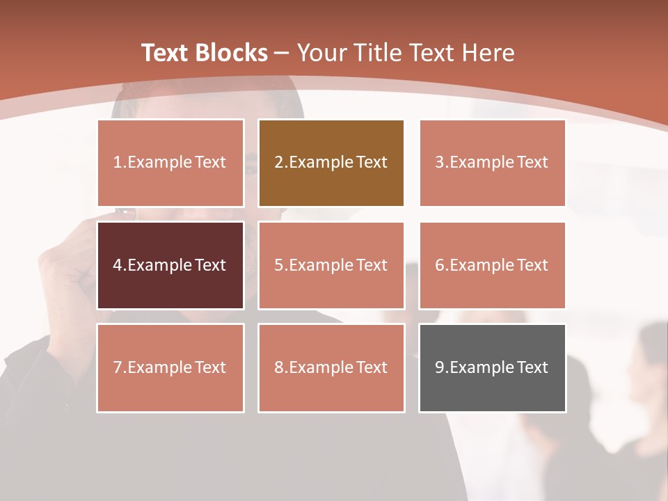 A Man Wearing A Headset With A Group Of People In The Background PowerPoint Template