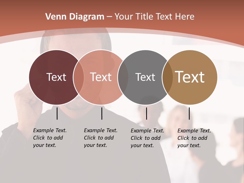 A Man Wearing A Headset With A Group Of People In The Background PowerPoint Template