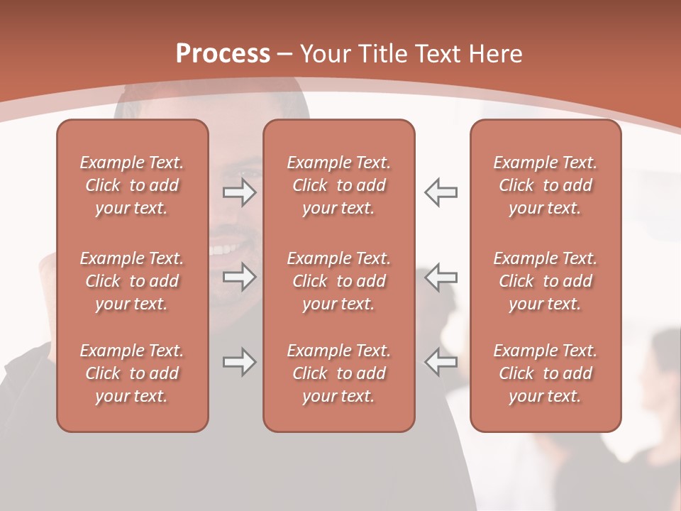 A Man Wearing A Headset With A Group Of People In The Background PowerPoint Template