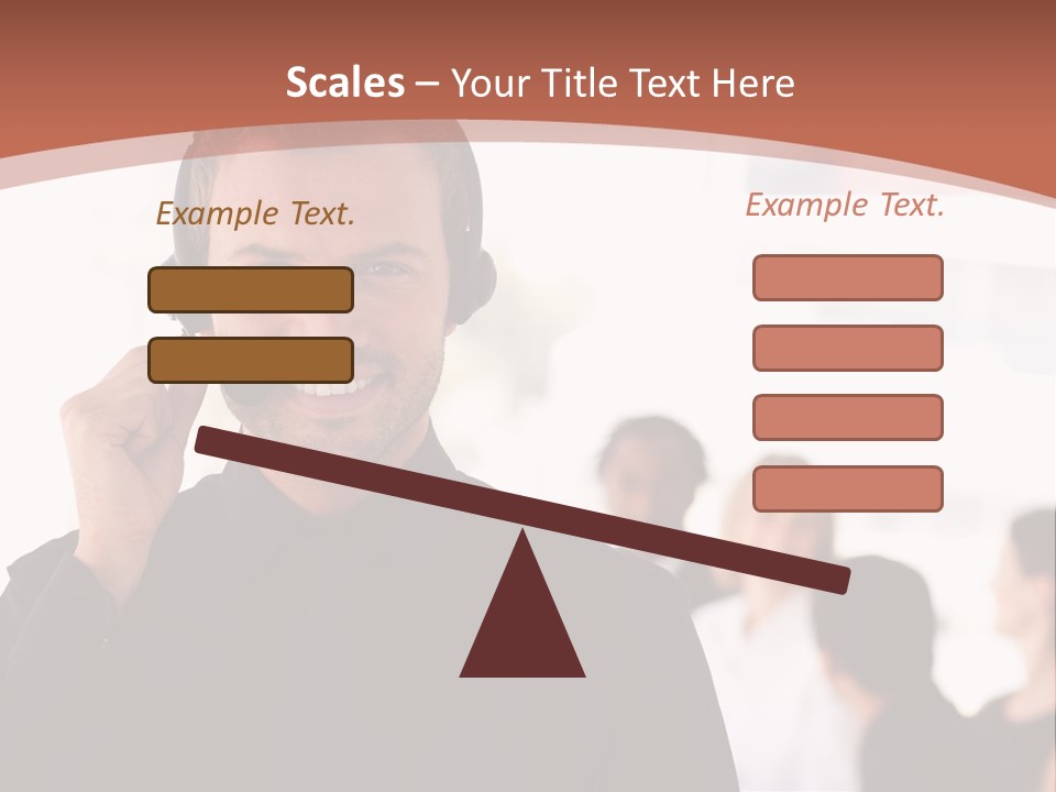 A Man Wearing A Headset With A Group Of People In The Background PowerPoint Template